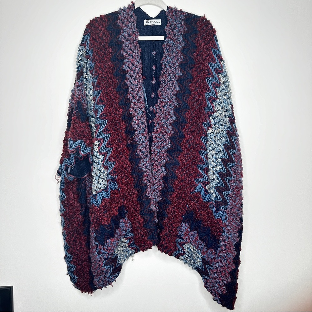 29 Palms  Boho‎ Chunky Knit Open-Front Cardigan - Multicolor Chevron - One Size